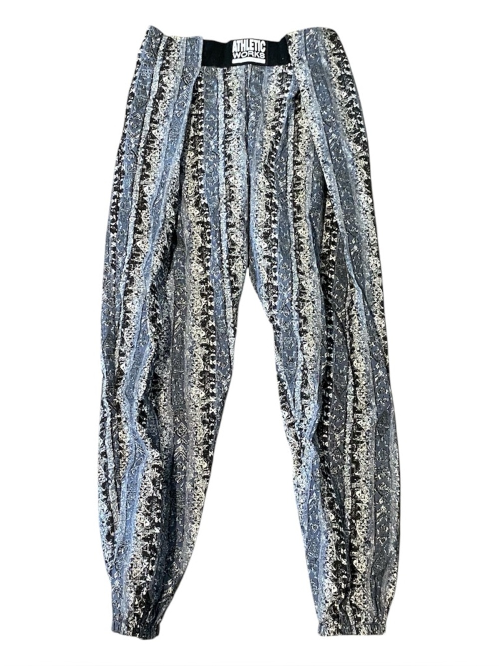 Vintage 80s/90s ATHLETIC Works Pull On Abstract Cotton Pants With Velcro